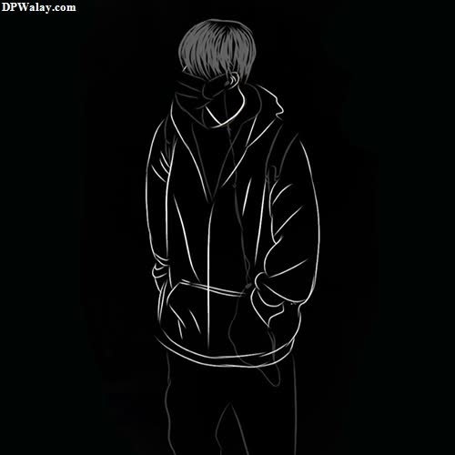 alone whatsapp dp - a man in a hoodie standing in the dark