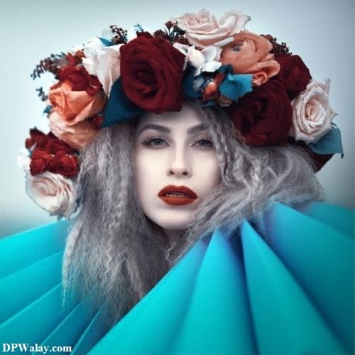 a woman with flowers in her hair best dp whatsapp 
