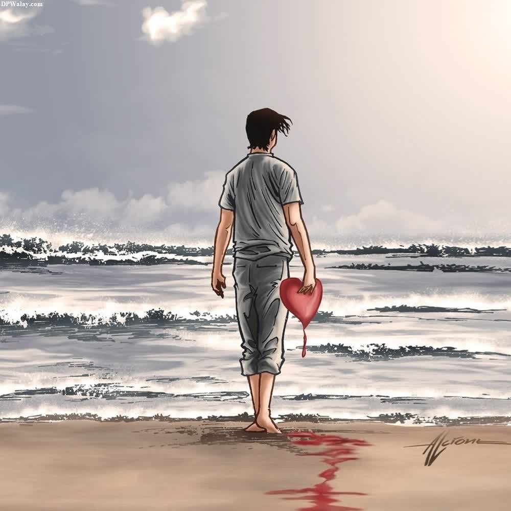 a man walking on the beach