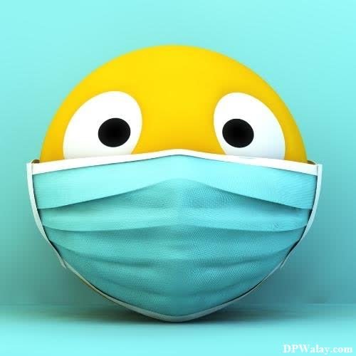 a smiley face wearing a surgical mask cute beautiful dp for whatsapp 