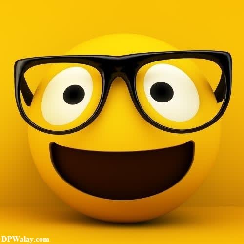 a smiley face wearing glasses and smiling