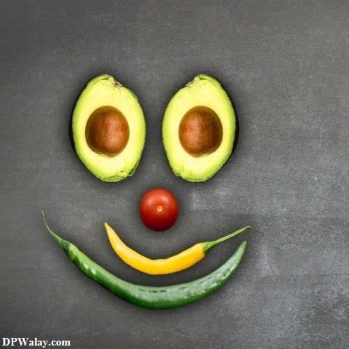 a face made out of avoca and a tomato cute nice whatsapp dp