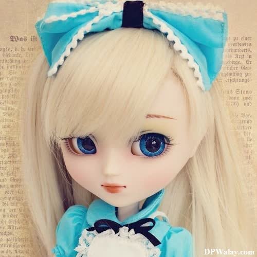 a doll with long blonde hair and blue eyes cute whatsapp profile pic 