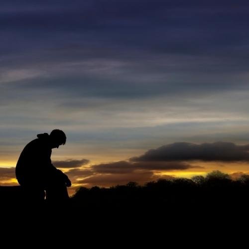 a man is silhouetted against a sunset dp for whatsapp sad 
