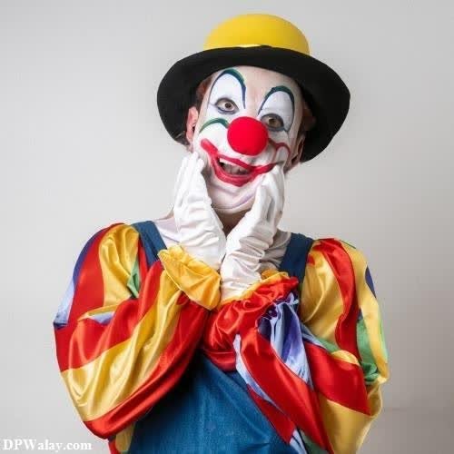 funny whatsapp dp - a clown with a clown mask and a clown hat