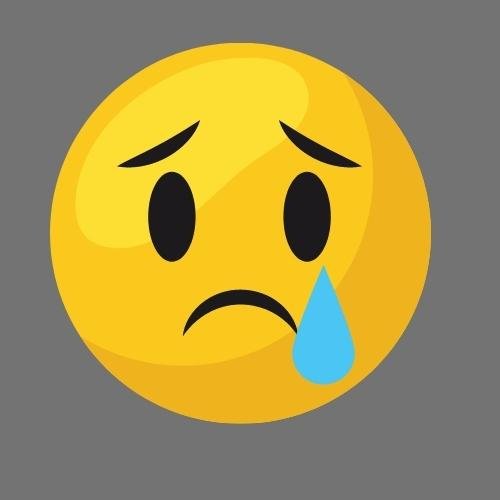 sad whatsapp dp - a sad yellow smiley face with tears
