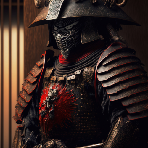 a man dressed in a samurai costume