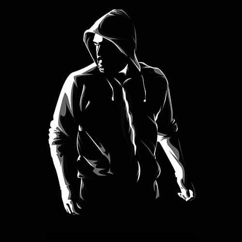 whatsapp dp for boys - a man in a hoodie standing in the dark