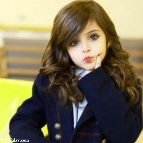 a little girl sitting on a bench in a classroom whatsapp dp cuteness cute baby girl 