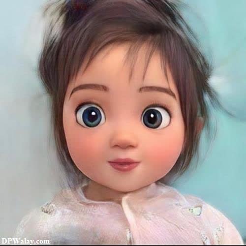 a doll with big eyes and a white dress beautiful dp whatsapp 