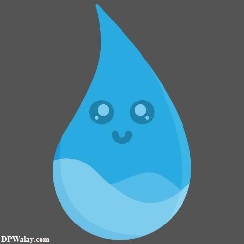 a blue drop with a sad face 