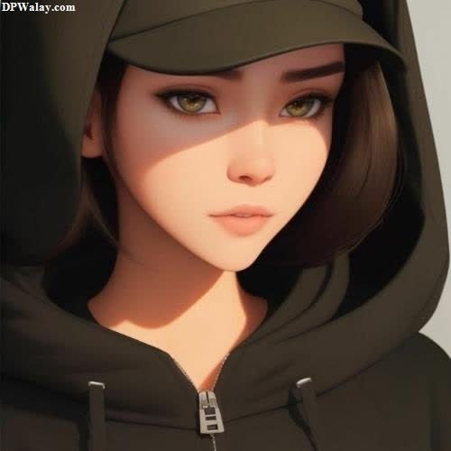 cartoon dp for whatsapp - a woman in a black hoodie and a black hoodie