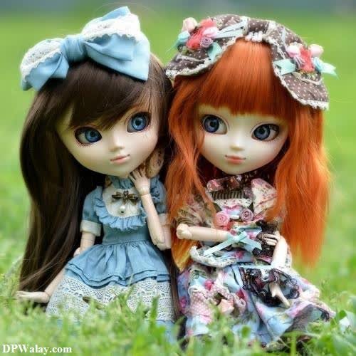two dolls sitting on the grass cute barbie doll dp