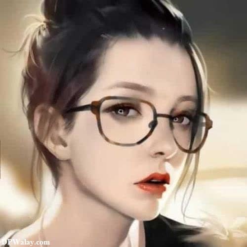 a woman with glasses and a red lipstick images by DPwalay