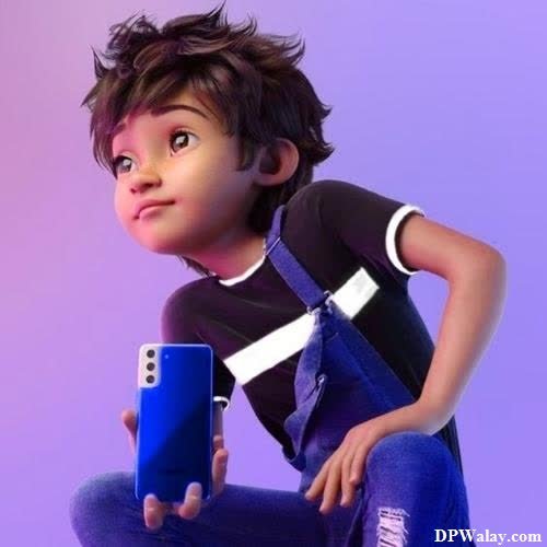 a boy sitting on the ground with his cell phone images by DPwalay