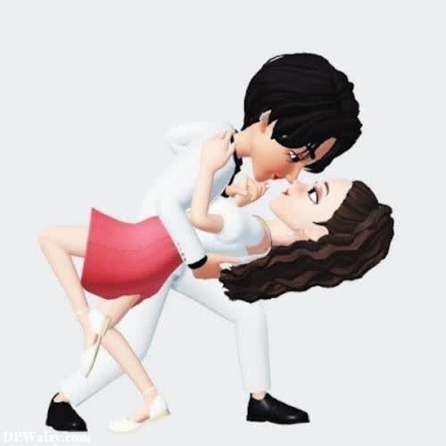 a couple kissing in the middle of a dance pose cute cartoon pictures for dp 