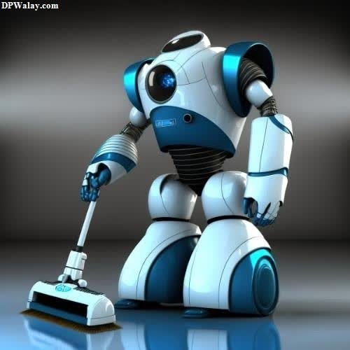a robot cleaning the floor with a mop 