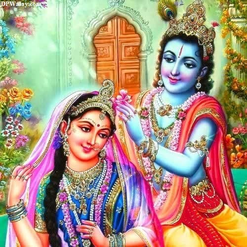 radha and radha in the temple cute krishna dp