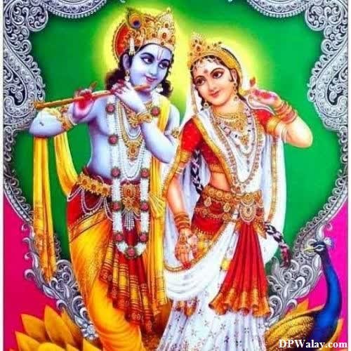 radha and person in the hindu temple