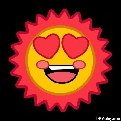 love smiley dp - a sun with hearts on it's face
