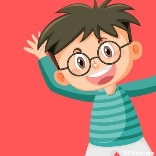 a boy with glasses and a striped shirt