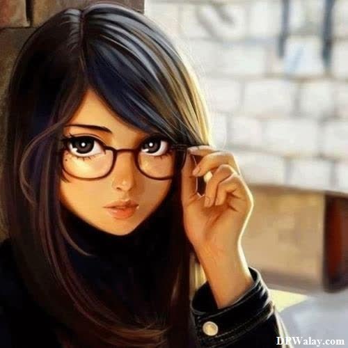 a woman with glasses on her face cute whatsapp dp cartoon 