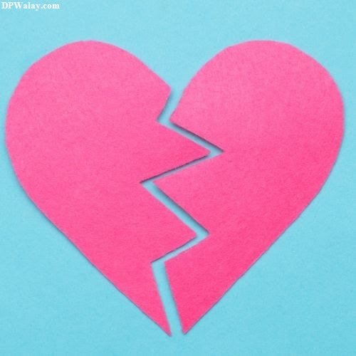 a pink heart with a broken hole in the middle dp broken 