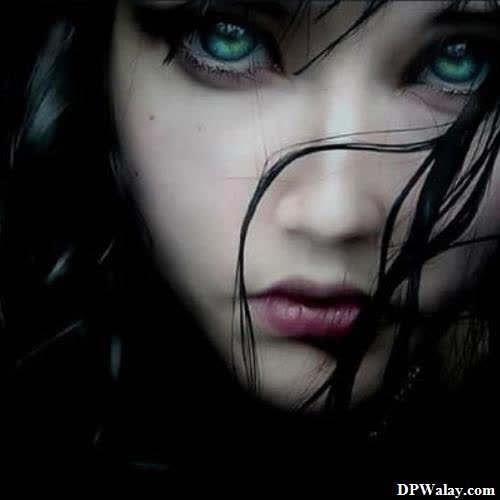 eye girls dp - a woman with long hair and blue eyes