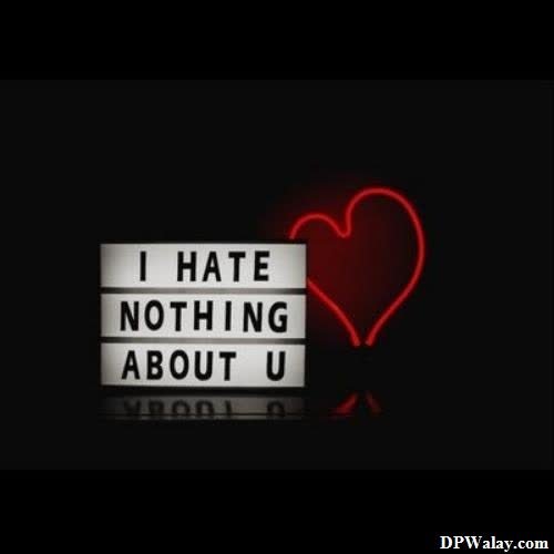 i hate love dp - a red heart with the words i hate nothing about you