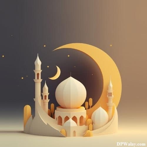 a mosque with a crescent and a crescent in the middle islamic profile pic for whatsapp