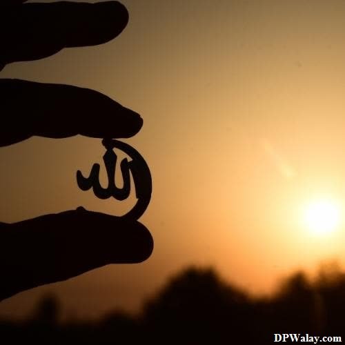a hand holding a horseshoe at sunset 