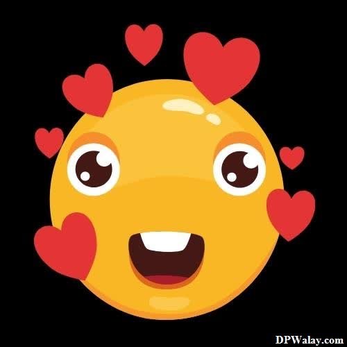 a smiley face with hearts on it-Qmc8 love emoji dp for whatsapp