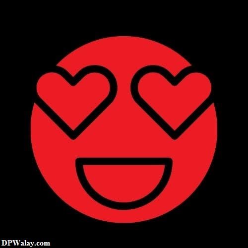 love smiley dp - a red smiley face with hearts in the middle