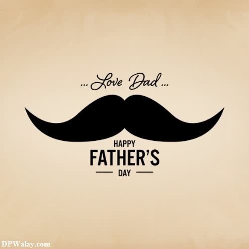 a black mustache with the words love dad and happy father's day