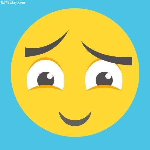 emoji dp - a yellow smiley face with a blue background