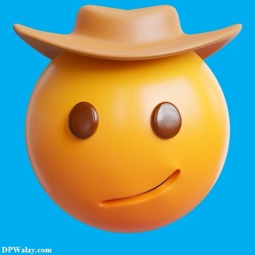 a yellow smiley face wearing a cowboy hat mood off emoji 