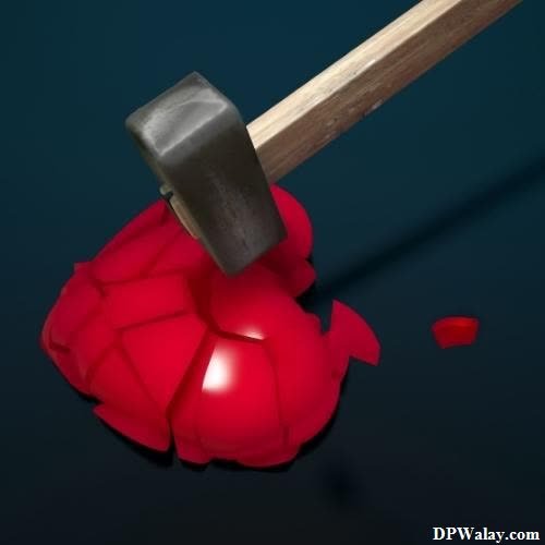 a hammer hitting a red ball of red liquid mood off no dp