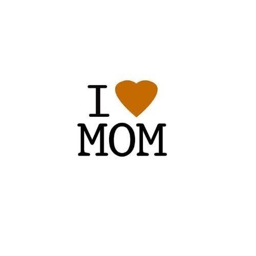 a black and white logo with the word i love mom