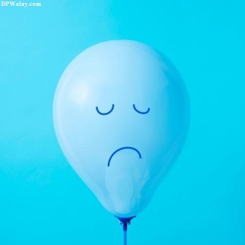 a sad balloon with a sad face on it