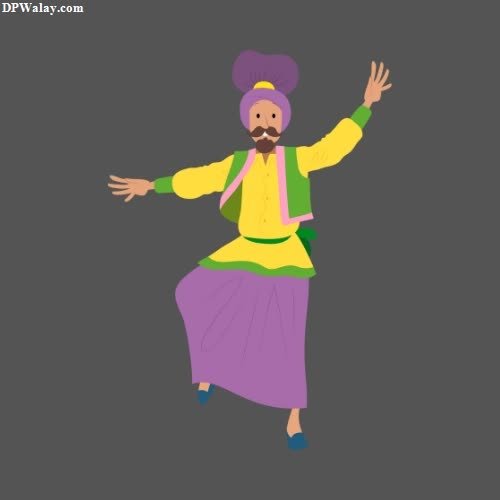 a cartoon character in a purple outfit punjabi dp girl 