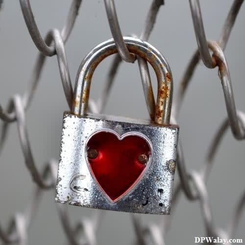 unique dp for whatsapp - a heart lock on a chain