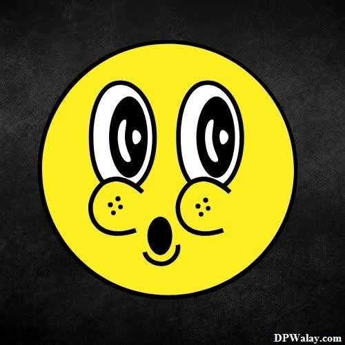 a yellow smiley face with a black background-WjQT