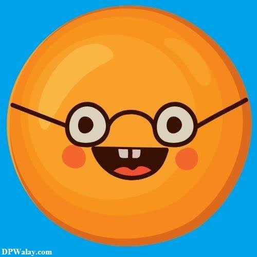 a cartoon orange with a face and eyes 