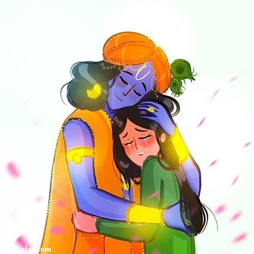 radha and radha hugging