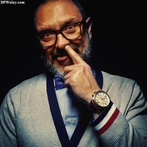 a man with glasses and a watch