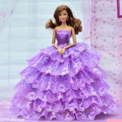 a barbie doll wearing a purple dress unik dp