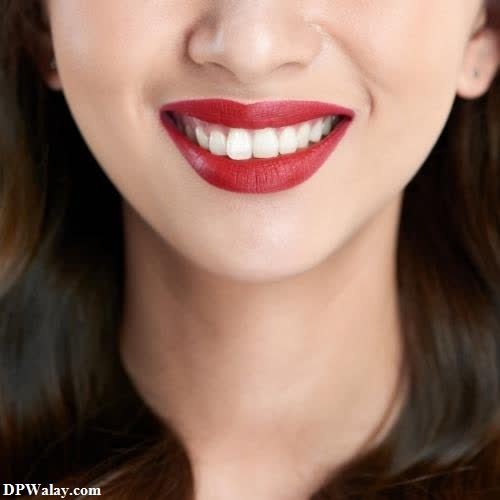 a woman with long brown hair and a red lipstick-rGSN unique wp dp 