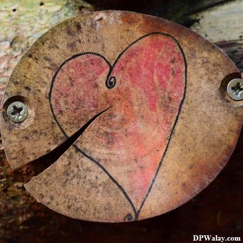 a heart painted on a tree stump