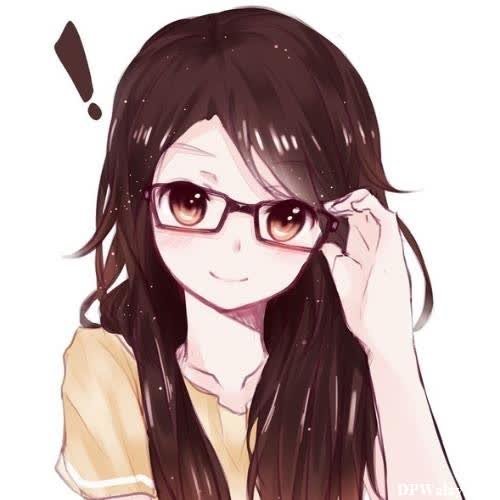 a girl with long hair and glasses whatsapp cartoon images 