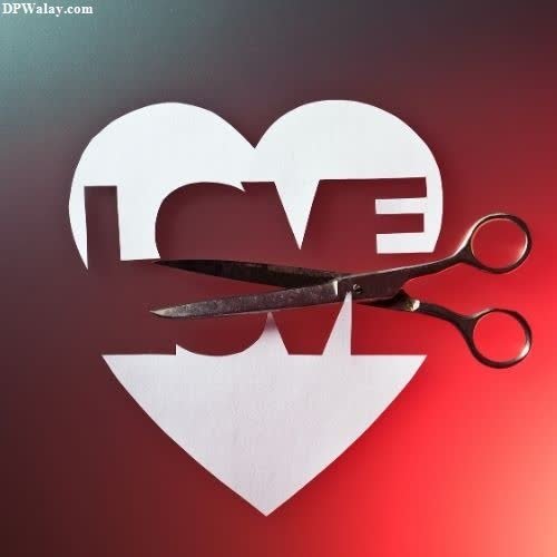 a pair of scissors cutting a heart shape